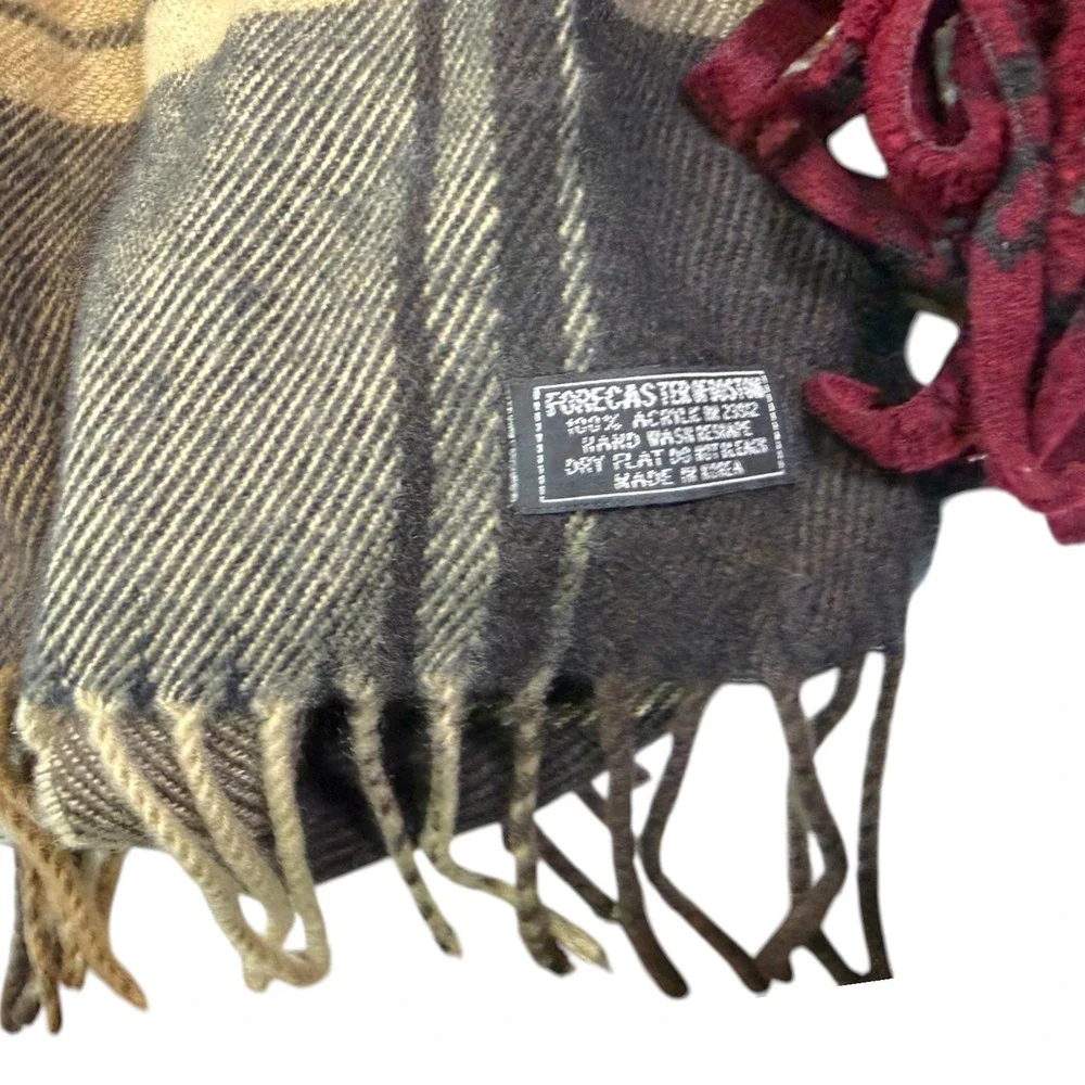 Lot of 4 Multicolor Scarf Bundle Plaid Snowflake Fringe Academic Winter Cozy